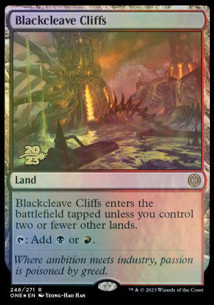 Blackcleave Cliffs [Phyrexia: All Will Be One Prerelease Promos] | Magic Magpie