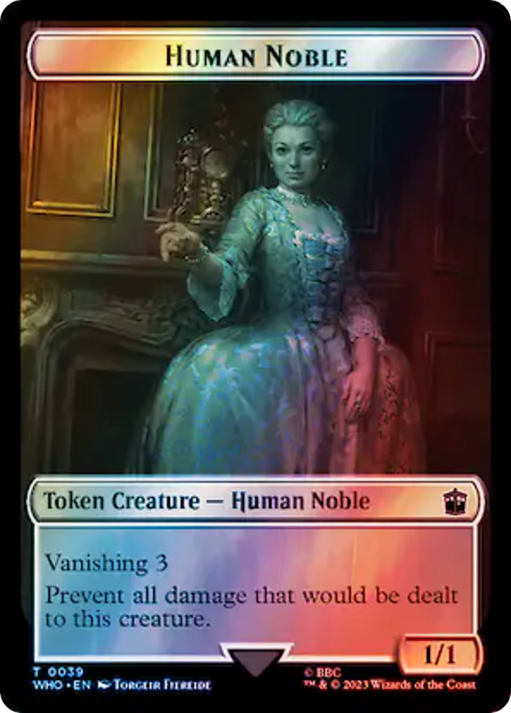 Human Noble // Treasure (0063) Double-Sided Token (Surge Foil) [Doctor Who Tokens] | Magic Magpie