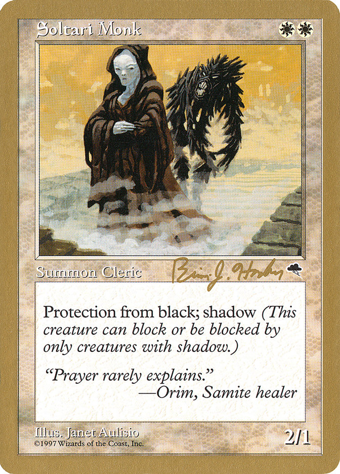 Soltari Monk (Brian Hacker) [World Championship Decks 1998] | Magic Magpie