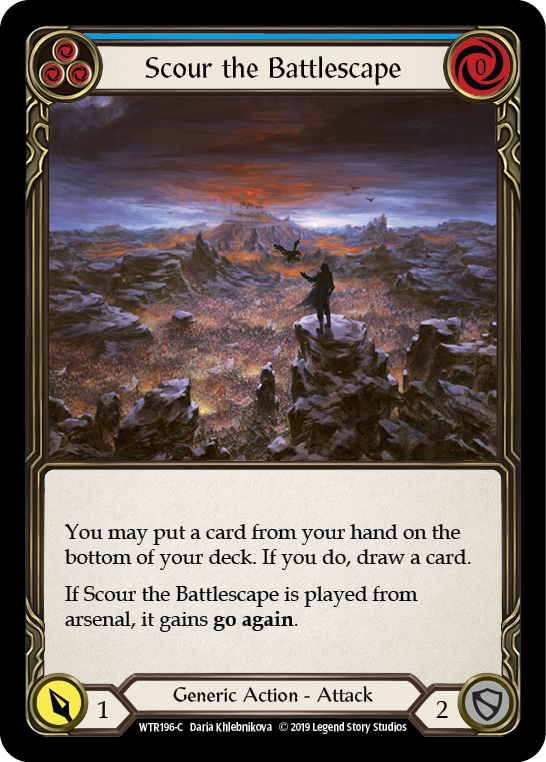 Scour the Battlescape (Blue) [WTR196-C] Alpha Print Rainbow Foil | Magic Magpie