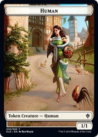 Human // Food (17) Double-sided Token [Throne of Eldraine Tokens] | Magic Magpie