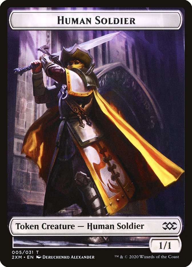 Human Soldier Token [Double Masters] | Magic Magpie