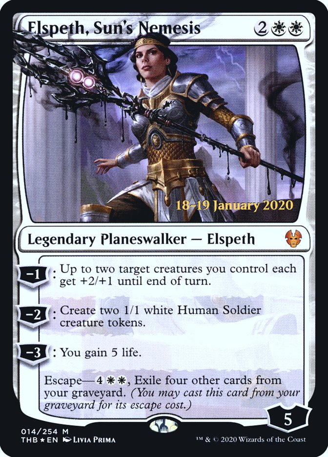 Elspeth, Sun's Nemesis [Theros Beyond Death Prerelease Promos] | Magic Magpie