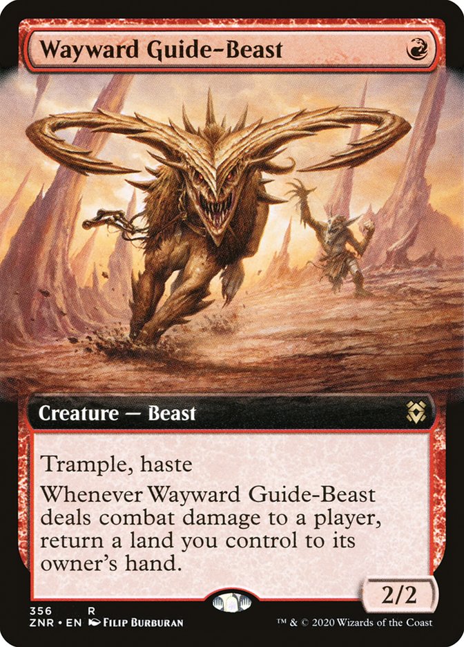 Wayward Guide-Beast (Extended Art) [Zendikar Rising] | Magic Magpie