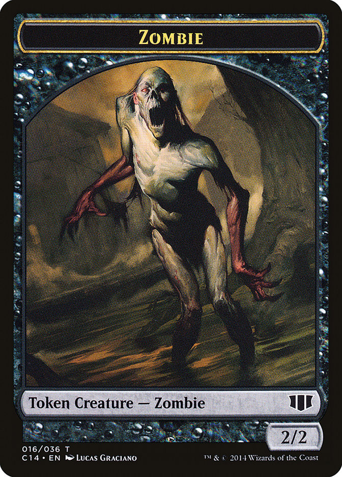 Ob Nixilis of the Black Oath Emblem // Zombie (016/036) Double-sided Token [Commander 2014 Tokens] | Magic Magpie