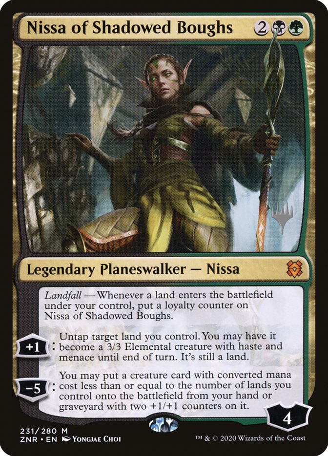 Nissa of Shadowed Boughs (Promo Pack) [Zendikar Rising Promos] | Magic Magpie