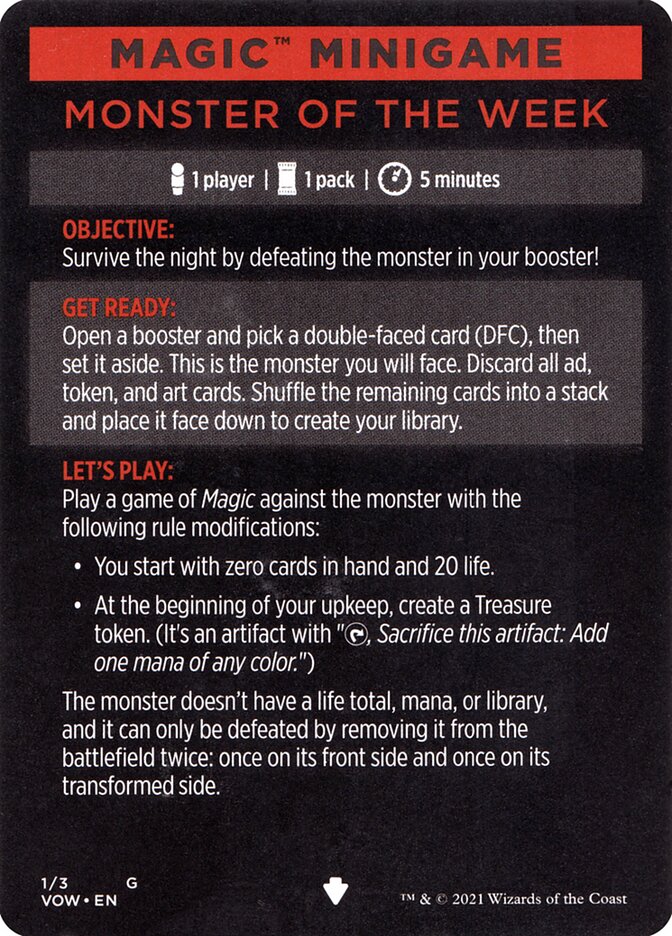 Monster of The Week (Magic Minigame) [Innistrad: Crimson Vow Minigame] | Magic Magpie