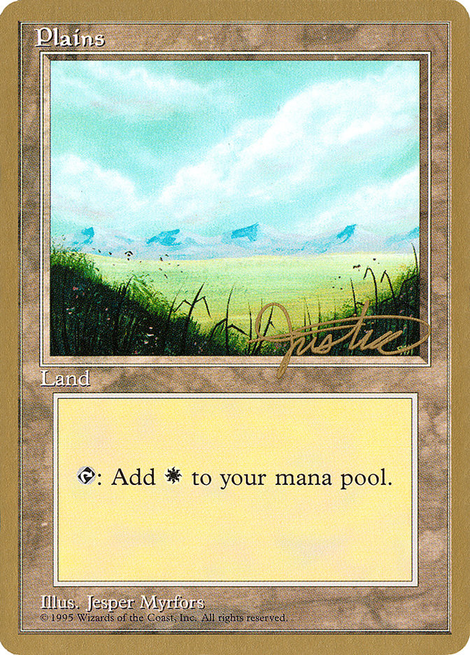 Plains (mj366) (Mark Justice) [Pro Tour Collector Set] | Magic Magpie