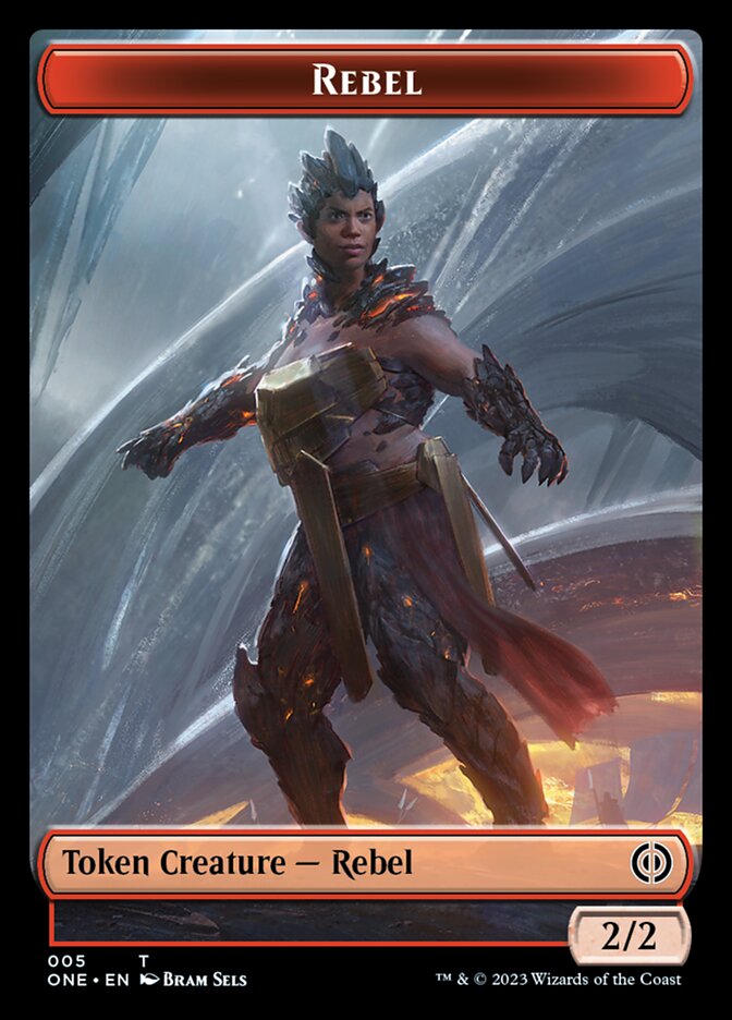 Rebel // Phyrexian Germ Double-Sided Token [Phyrexia: All Will Be One Commander Tokens] | Magic Magpie