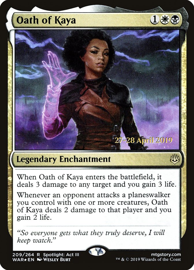Oath of Kaya  [War of the Spark Prerelease Promos] | Magic Magpie