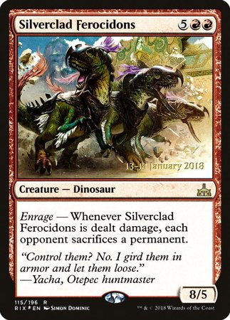 Silverclad Ferocidons [Rivals of Ixalan Promos] | Magic Magpie