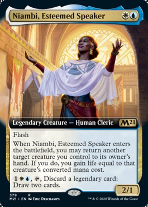 Niambi, Esteemed Speaker (Extended Art) [Core Set 2021] | Magic Magpie