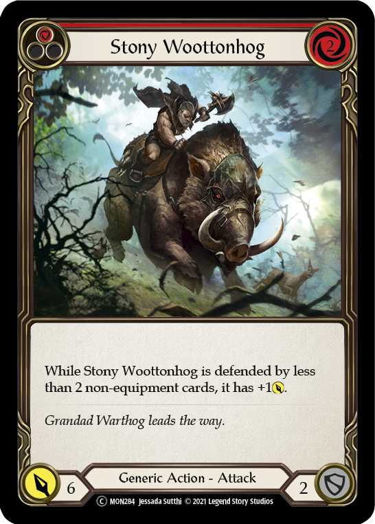 Stony Woottonhog (Red) [U-MON284-RF] Unlimited Rainbow Foil | Magic Magpie