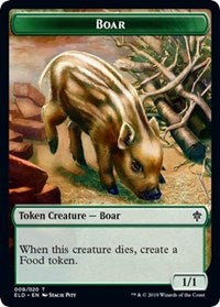 Boar // Food (17) Double-sided Token [Throne of Eldraine Tokens] | Magic Magpie