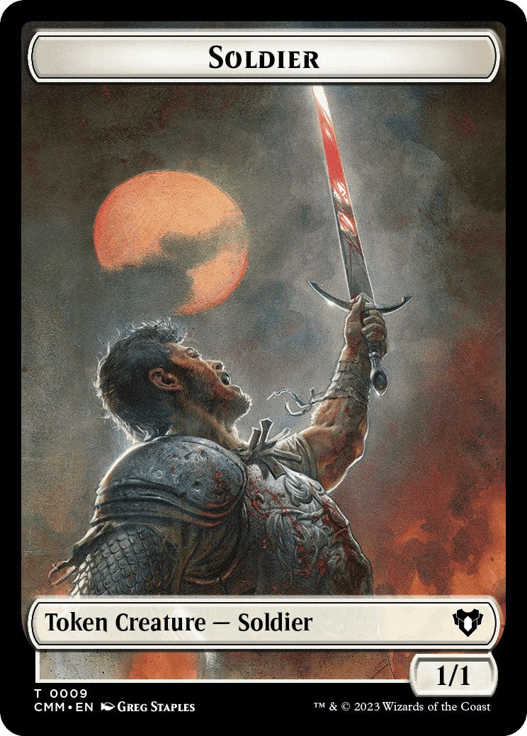 Soldier // Dragon (0020) Double-Sided Token [Commander Masters Tokens] | Magic Magpie