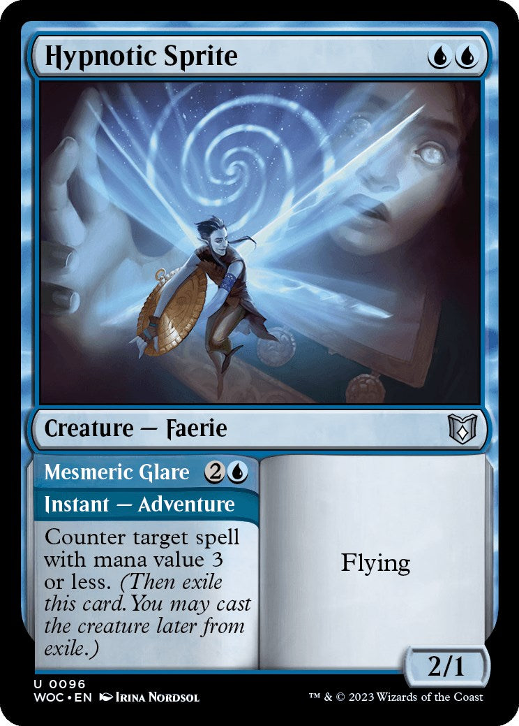 Hypnotic Sprite // Mesmeric Glare [Wilds of Eldraine Commander] | Magic Magpie