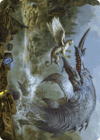 Horned Loch-Whale Art Card [Wilds of Eldraine Art Series] | Magic Magpie