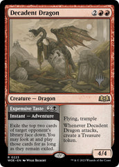 Decadent Dragon // Expensive Taste (Promo Pack) [Wilds of Eldraine Promos] | Magic Magpie