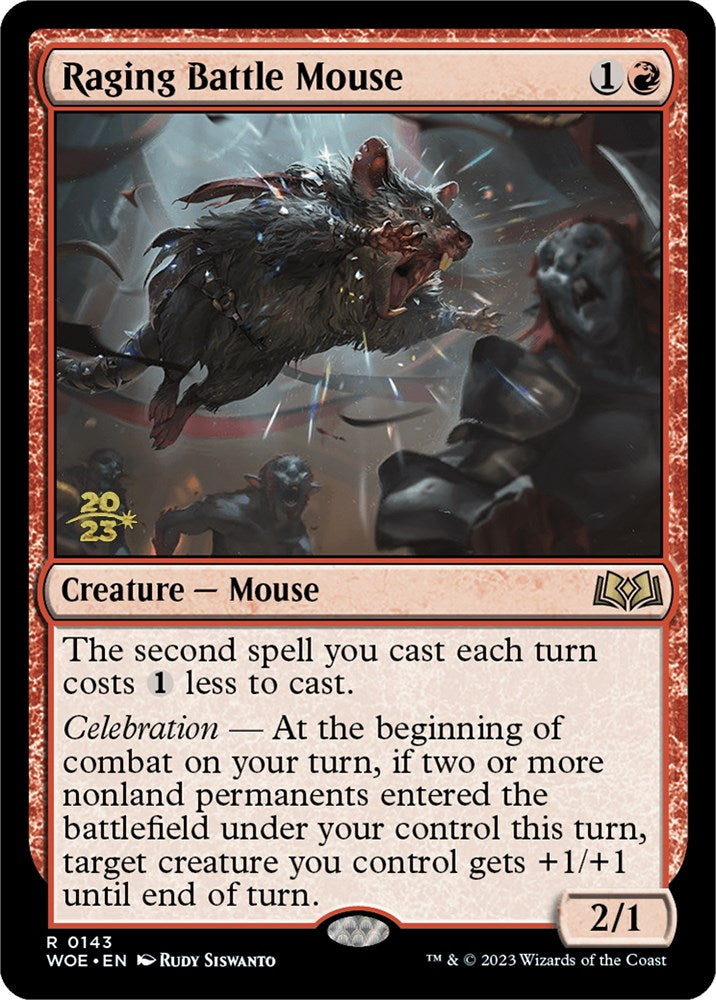 Raging Battle Mouse [Wilds of Eldraine Prerelease Promos] | Magic Magpie