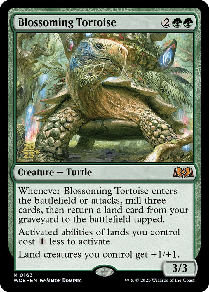 Blossoming Tortoise [Wilds of Eldraine Prerelease Promos] | Magic Magpie