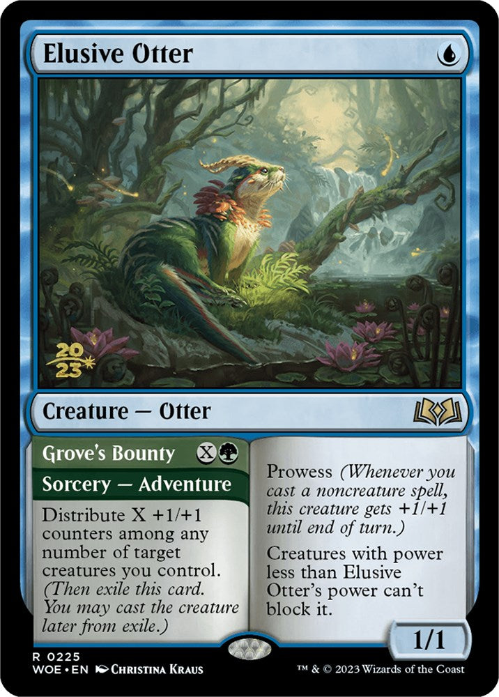 Elusive Otter // Grove's Bounty [Wilds of Eldraine Prerelease Promos] | Magic Magpie