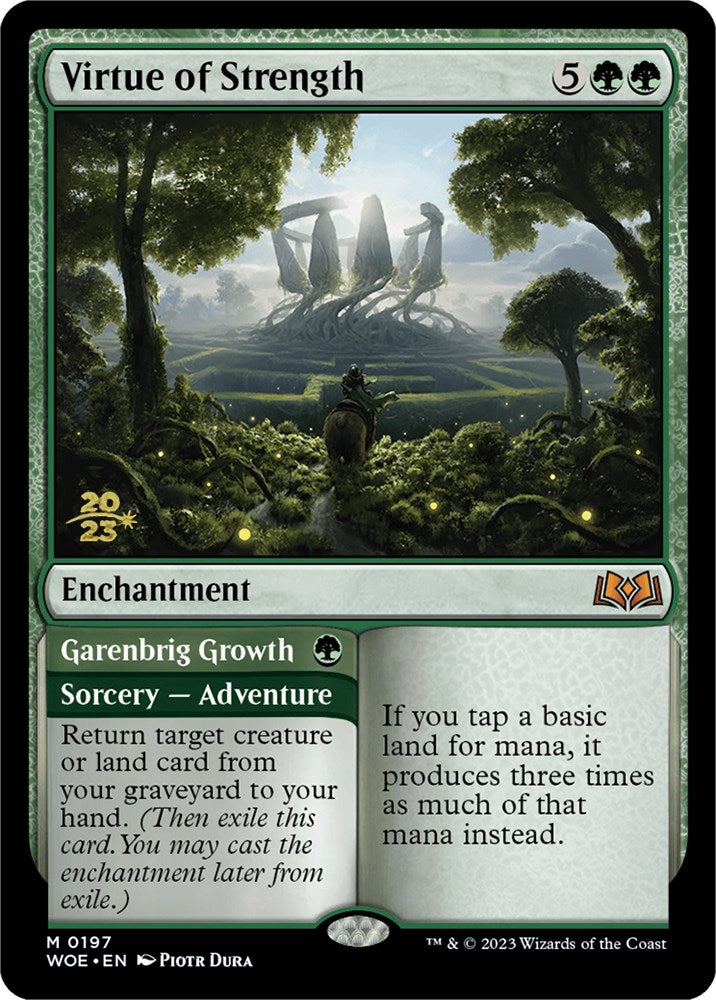 Virtue of Strength // Garenbrig Growth [Wilds of Eldraine Prerelease Promos] | Magic Magpie