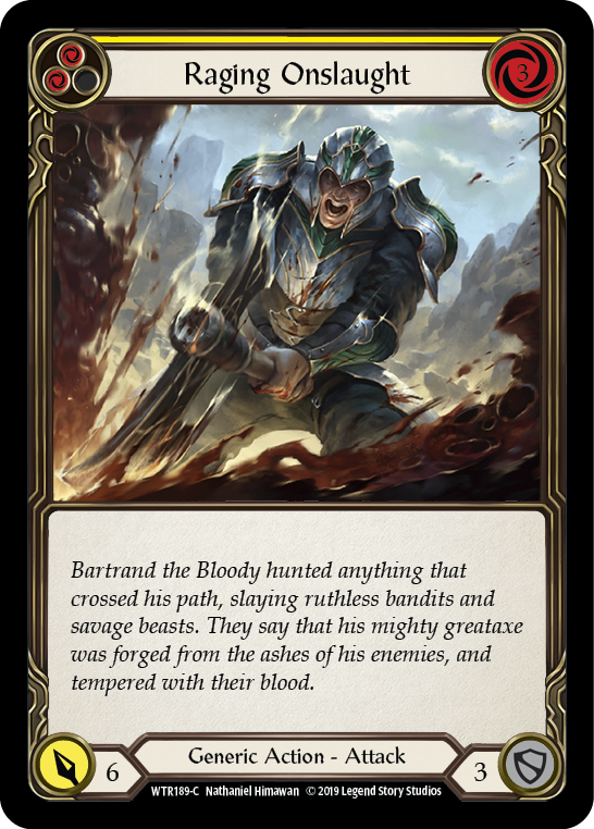 Raging Onslaught (Yellow) [WTR189-C] Alpha Print Normal | Magic Magpie