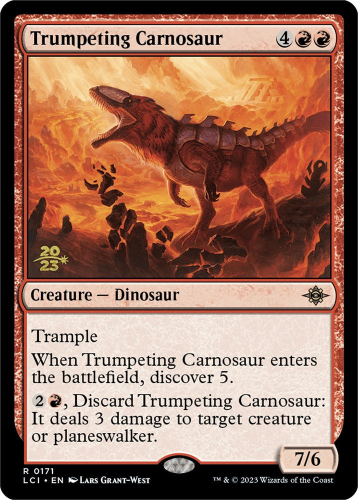 Trumpeting Carnosaur [The Lost Caverns of Ixalan Prerelease Cards] | Magic Magpie