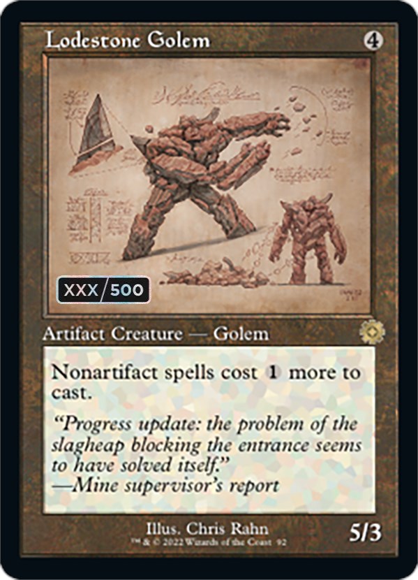 Lodestone Golem (Retro Schematic) (Serial Numbered) [The Brothers' War Retro Artifacts] | Magic Magpie