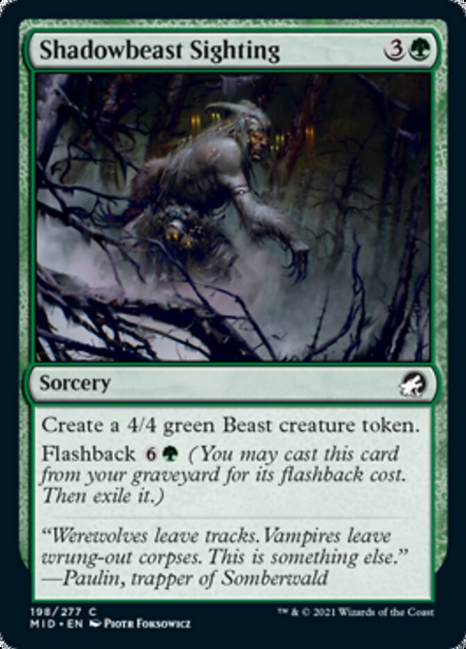 Shadowbeast Sighting [Innistrad: Midnight Hunt] | Magic Magpie