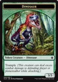 Dinosaur // Treasure (009) Double-sided Token [Ixalan Tokens] | Magic Magpie