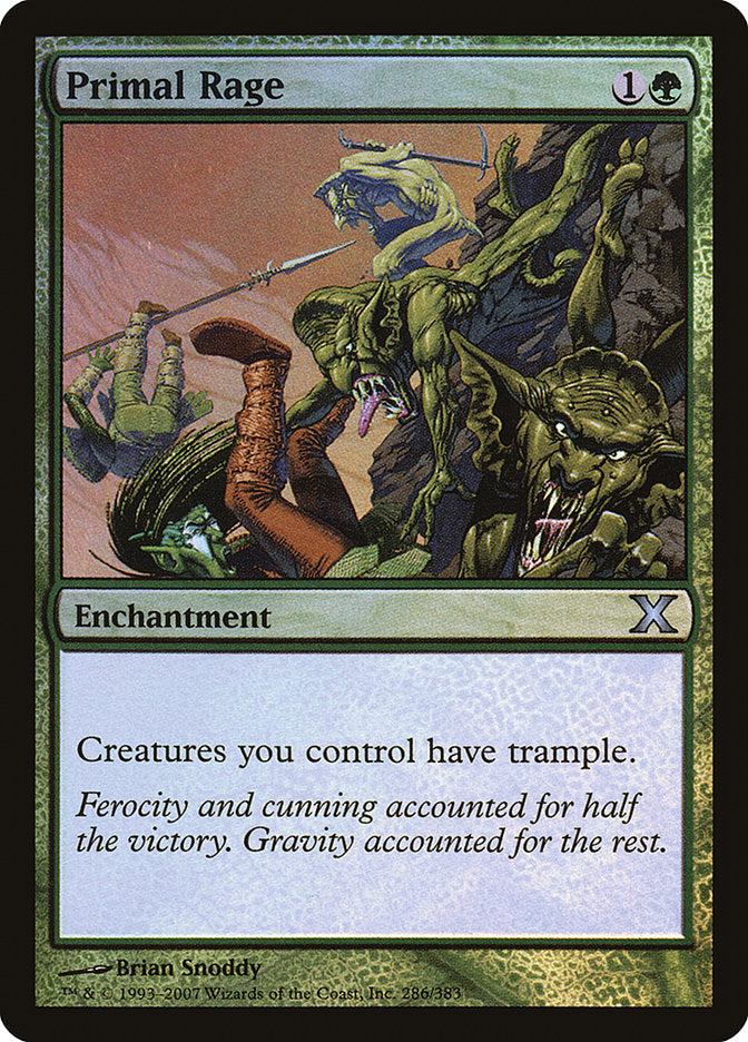 Primal Rage (Premium Foil) [Tenth Edition] | Magic Magpie