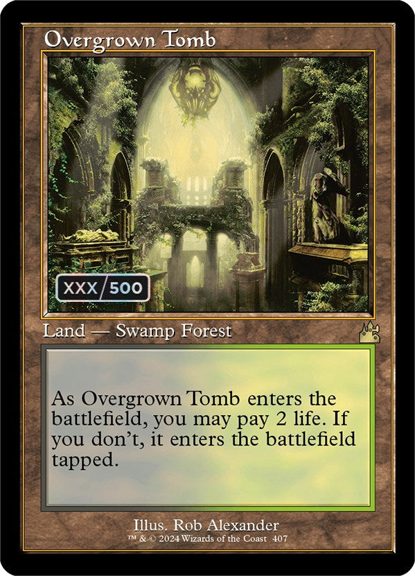 Overgrown Tomb (Retro) (Serialized) [Ravnica Remastered] | Magic Magpie