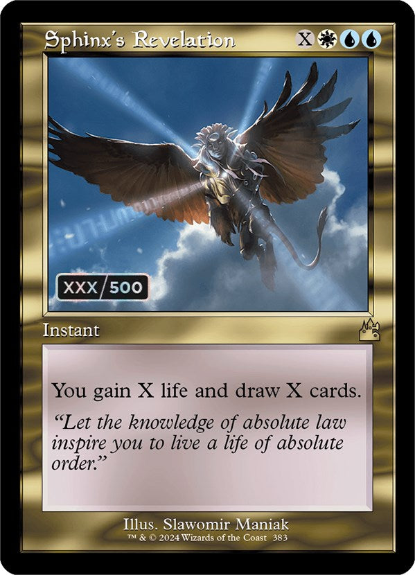 Sphinx's Revelation (Retro) (Serialized) [Ravnica Remastered] | Magic Magpie