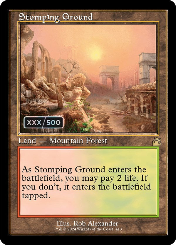 Stomping Ground (Retro) (Serialized) [Ravnica Remastered] | Magic Magpie