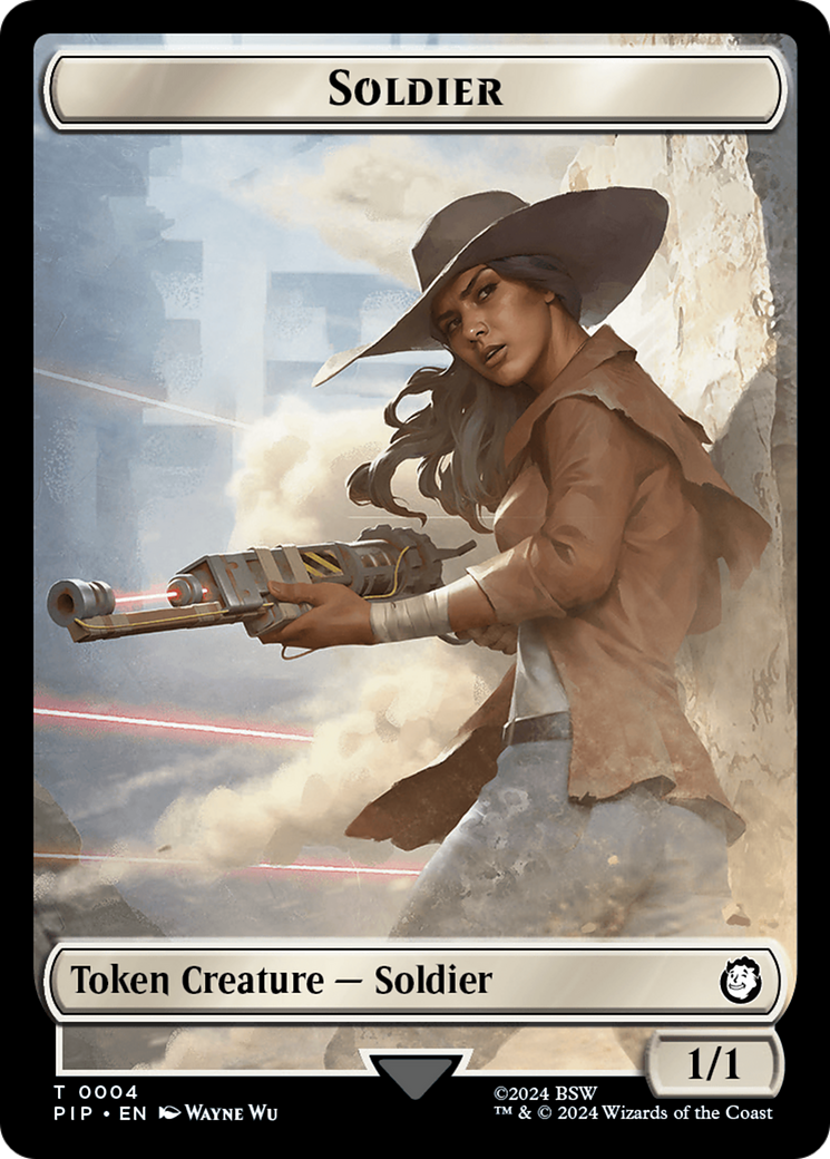 Treasure (0018) // Soldier (0004) Double-Sided Token [Fallout Tokens] | Magic Magpie