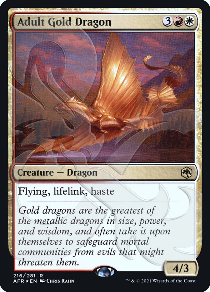 Adult Gold Dragon (Ampersand Promo) [Dungeons & Dragons: Adventures in the Forgotten Realms Promos] | Magic Magpie