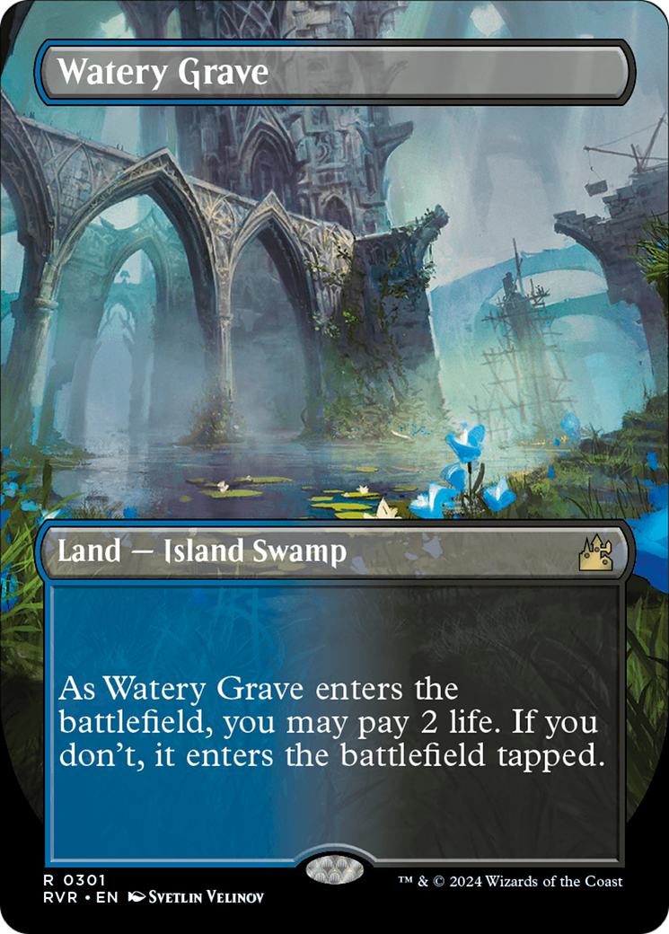 Watery Grave (Borderless) [Ravnica Remastered] | Magic Magpie