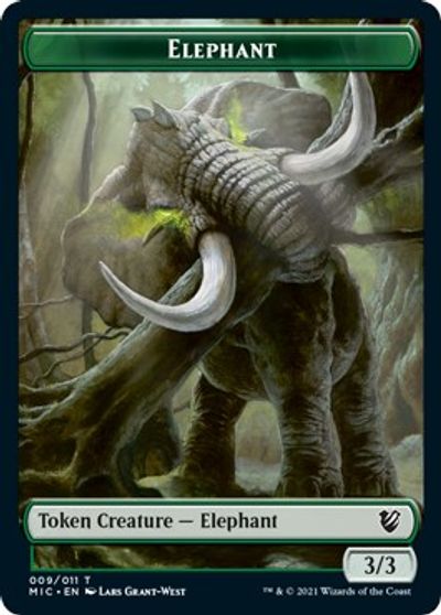 Elephant // Spirit Double-sided Token [Innistrad: Midnight Hunt Commander] | Magic Magpie