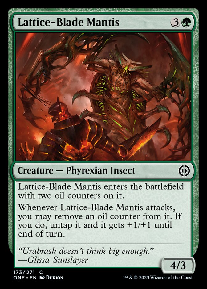 Lattice-Blade Mantis [Phyrexia: All Will Be One] | Magic Magpie