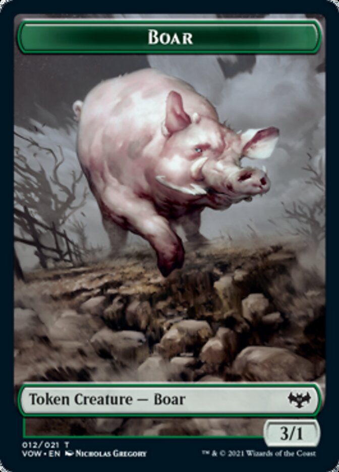 Zombie (008) // Boar Double-sided Token [Innistrad: Crimson Vow Tokens] | Magic Magpie