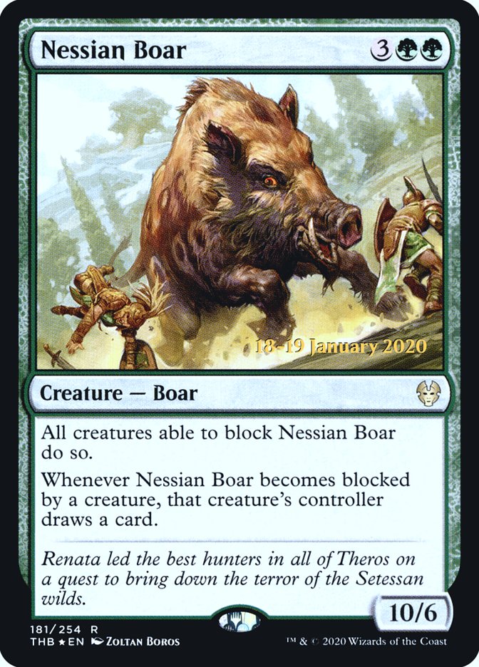 Nessian Boar [Theros Beyond Death Prerelease Promos] | Magic Magpie