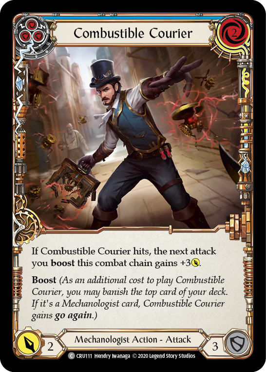 Combustible Courier (Blue) [CRU111] 1st Edition Normal | Magic Magpie