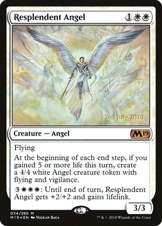 Resplendent Angel [Core Set 2019 Promos] | Magic Magpie