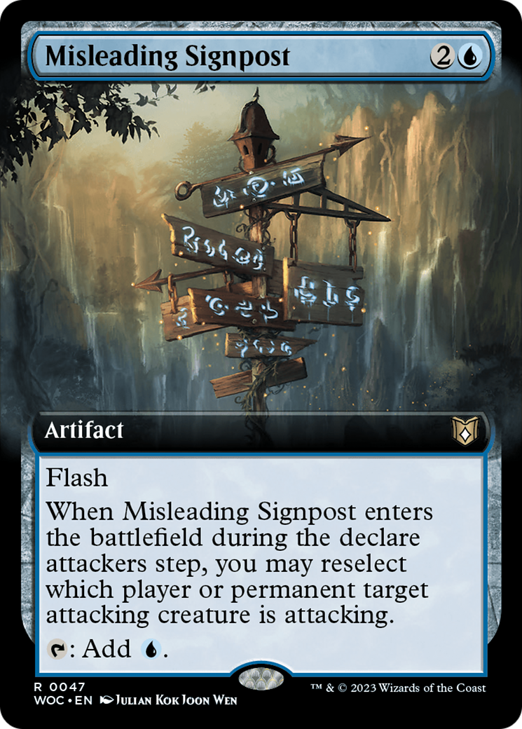 Misleading Signpost (Extended Art) [Wilds of Eldraine Commander] | Magic Magpie