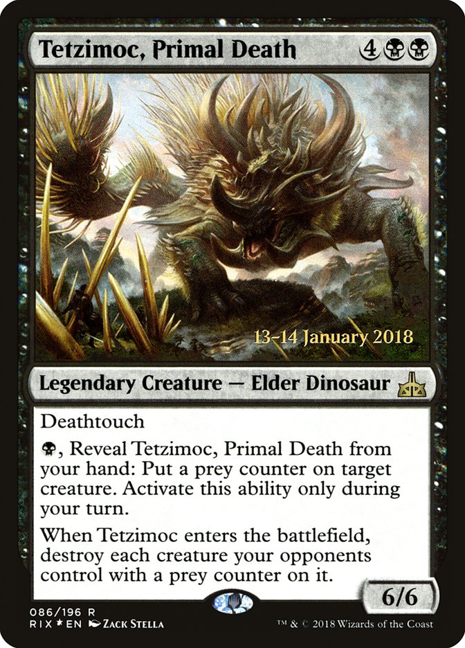 Tetzimoc, Primal Death [Rivals of Ixalan Prerelease Promos] | Magic Magpie