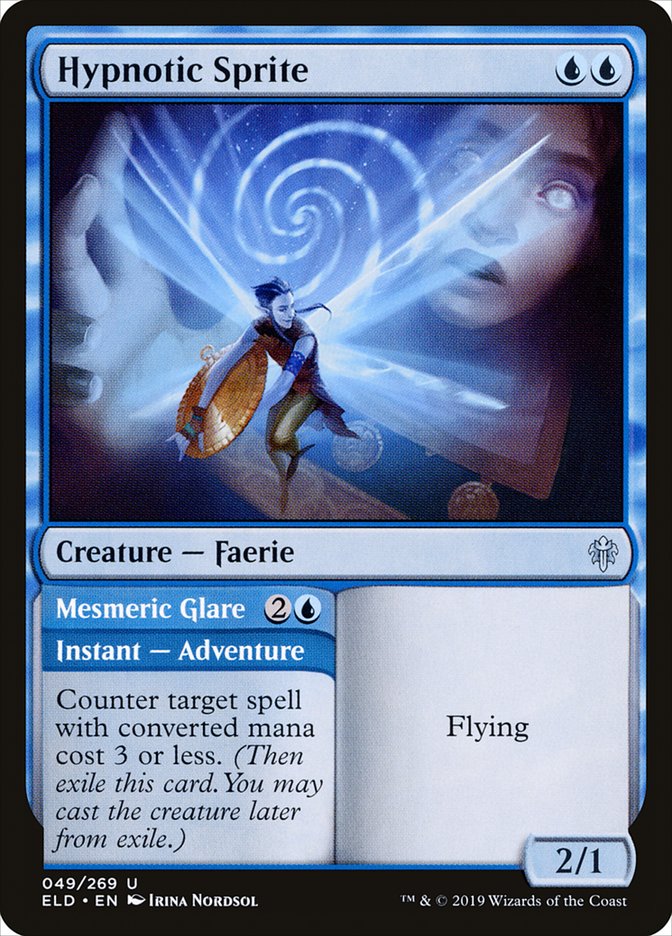 Hypnotic Sprite // Mesmeric Glare [Throne of Eldraine] | Magic Magpie