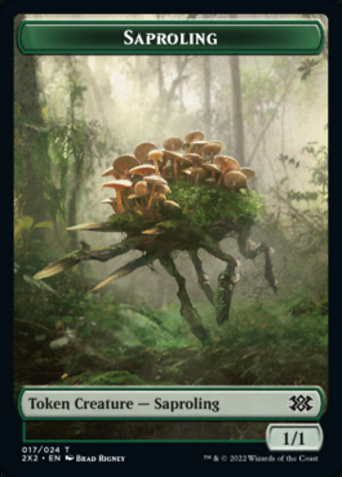 Saproling // Phyrexian Golem Double-sided Token [Double Masters 2022 Tokens] | Magic Magpie