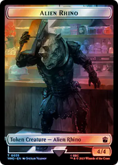 Alien Rhino // Food (0058) Double-Sided Token (Surge Foil) [Doctor Who Tokens] | Magic Magpie