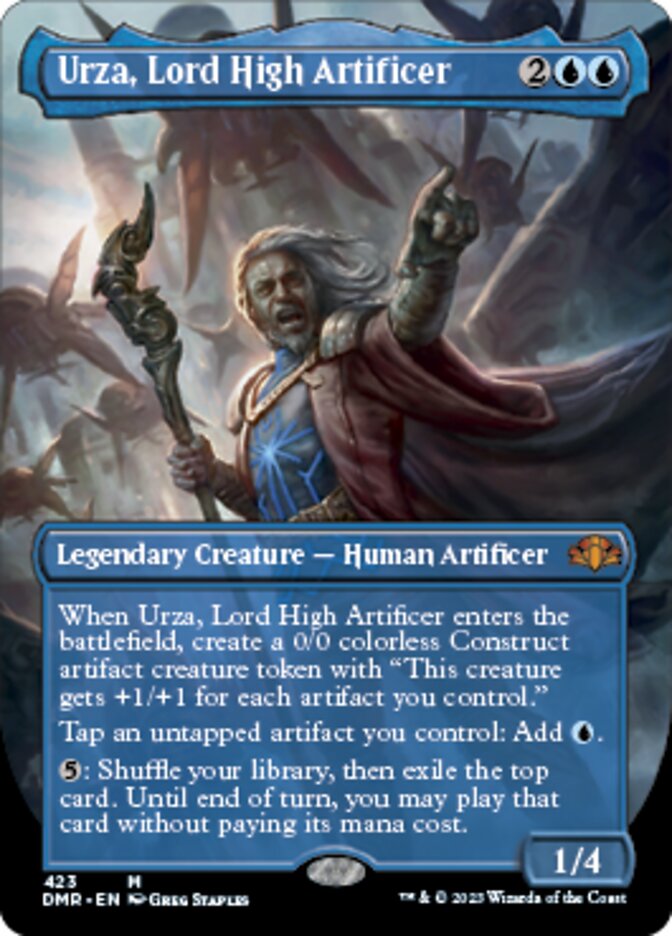 Urza, Lord High Artificer (Borderless Alternate Art) [Dominaria Remastered] | Magic Magpie